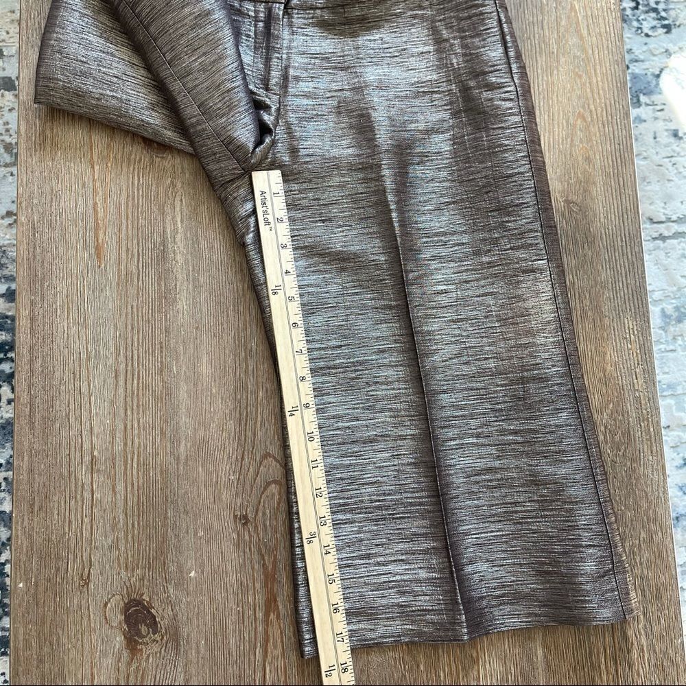 Cache Textured Bronze Capris Gaucho Pants Size 4 - Picture 7 of 12